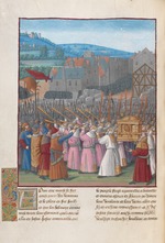 Fouquet, Jean - Joshua and the Fall of Jericho. Illustration in Flavius Josephus Antiquities of the Jews (Antiquitatum Iudaicarum)
