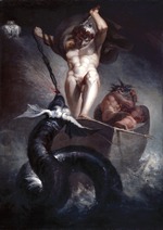 Füssli (Fuseli), Johann Heinrich - Thor in Hymir's boat battling the Midgard Serpent