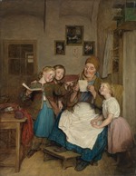 Waldmüller, Ferdinand Georg - Grandmother with three grandchildren