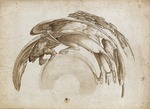 Anonymous - An anamorphosis with a man riding a fantastical creature