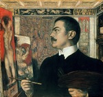 Stuck, Franz, Ritter von - Self-portrait in the Studio