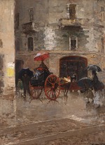 Bianchi, Mosè - Rainy day in Milan
