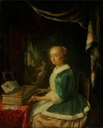 Dou, Gerard (Gerrit) - A young lady playing a clavichord
