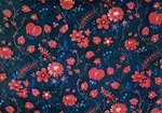 Russian Applied Art - Indigo-dyed cotton fabric, hand-printed