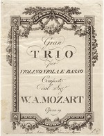 Anonymous - Gran Trio per Violino, Viola, e Basso: Opera 19. by W. A. Mozart. First edition