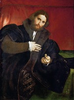 Lotto, Lorenzo - Portrait of a Man with a golden animal claw (Leonino Brembate)