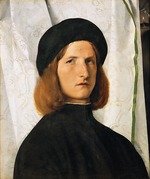 Lotto, Lorenzo - Portrait of a Young Man against a White Curtain