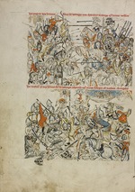 Workshop of the Codex of Lubin (Vita beatae Hedwigis) - The Battle of Legnica on 9 April 1241. Codex of Lubin (Vita beatae Hedwigis)