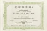 Verdi, Giuseppe - Cover of the score of the opera Nabucco by Giuseppe Verdi