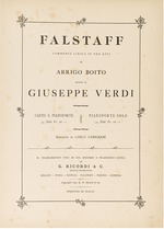 Verdi, Giuseppe - Opera Falstaff: first edition of the original version