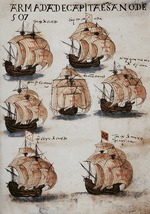Anonymous - The fleet of Vasco da Gama in 1502. From Livro de Lisuarte de Abreu