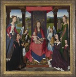 Memling, Hans - The Virgin and Child with Saints and Donors (The Donne Triptych). The central panel