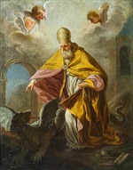 Anonymous - Pope Sylvester I slaying a dragon
