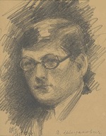 Wisel, Emil Oskarovich - Portrait of the composer Dmitri Shostakovich (1906-1975)