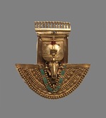 Art of the Kingdom of Kush - Shield Ring with Ram's Head. From the gold treasure of Amanishakheto, from her pyramid in Meroe