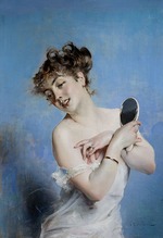Boldini, Giovanni - La Toilette (Young Woman in Déshabillé with a Mirror)