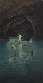Corrodi, Hermann David Salomon - Fisherman and Mermaids in the blue Grotto on Capri