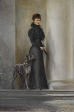 Koppay, Josef Arpád von - Empress Elisabeth of Austria at the Achilleion Palace main entrance