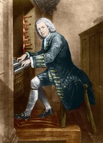 Anonymous - Johann Sebastian Bach at the organ, 1725