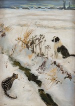 Gallen-Kallela, Akseli - Cat and Dog