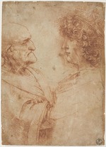 Leonardo da Vinci - An old man and a youth facing one another