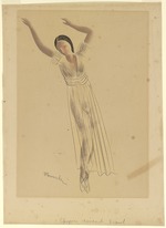Borowski, Waclaw - Costume design for Female Dancer in ballet Chopin Concerto by Bronislava Nijinska