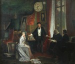 Beckmann, Wilhelm - Cosima Wagner, Richard Wagner, Franz Liszt and Hans von Wolzogen in the Wahnfried, Bayreuth