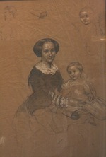Kietz, Ernst Benedikt - Mathilde Wesendonck (1828-1902) with her son Guido