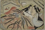 Sugimura Jihei - Lovers under a quilt with phoenix design