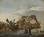 Wouwerman, Philips - A Nobleman's Sleigh on the Ice
