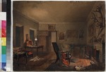 Tikhobrazov, Nikolay Ivanovich - Interior with hunting trophies