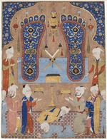 Aqa Mirak - Scene in the mosque at the Imam Reza shrine