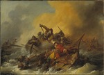 Loutherbourg, Philip James, the Younger - Battle at Sea between Soldiers and Oriental Pirates
