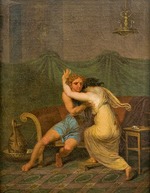 Abildgaard, Nicolai Abraham - Catullus and Lesbia, who in his arms seek solace for the death of her sparrow
