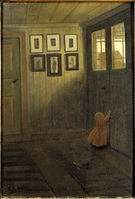 Arosenius, Ivar - The Girl at the Door. Interior of the Artist's home, Älvängen