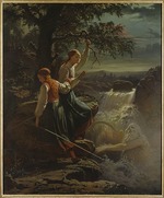 Blackstadius, Johan Zacharias - Two Peasant Girls listening to the Playing of the Water Sprite