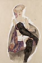 Schiele, Egon - Girl with Crossed Legs