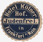 Historic Object - Mail sticker for the guests of the Hotel Kölner Hof in Frankfurt am Main