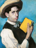 Berény, Róbert - Self-Portrait in a Straw Hat
