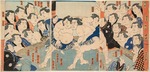 Kunisada (Toyokuni III), Utagawa - Wrestling match Wahigayama vs Jimmaru