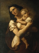 Hensel, Wilhelm - Portrait of the composer Fanny Hensel née Mendelssohn (1805-1847) with Son Sebastian