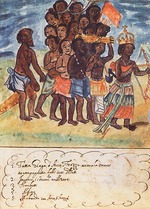 Cavazzi da Montecuccolo, Giovanni Antonio - Queen Nzinga with Military Entourage, Kingdom of Matamba, Angola (From: Manoscritti Araldi)