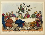 Rowlandson, Thomas - Friends and foes, up he goes: Sending the Corsican Munchausen to Saint Cloud's