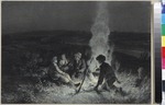 Lebedev, Klavdi Vasilyevich - The Night Watch. Illustration for Sketches from a Hunter's Album by I. Turgenev