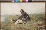 Sokolov, Pyotr Petrovich - Hunter with hunting dog