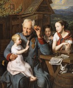 Waldmüller, Ferdinand Georg - An old invalid with children