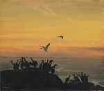 Holmboe, Thorolf - Cormorants by sunset