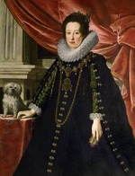 Sustermans, Justus (Giusto) - Anna de' Medici (1616-1676), Archduchess of Austria, with a Lap Dog 