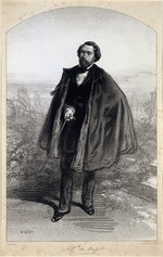 Gavarni, Paul - Portrait of Alfred de Musset (1810-1857)