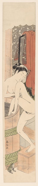 Harunobu, Suzuki - A Woman bathing